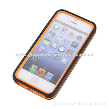 PC with Silicone Hybrid Cases for iPhone 5, Full Protection on Phone from Bumps and Stretches